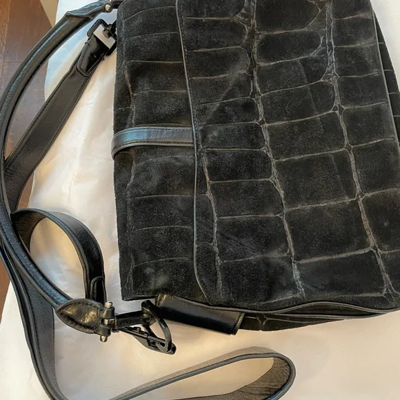 Theyskens Theory Embossed Suede Satchel Bag - Picture 1 of 3